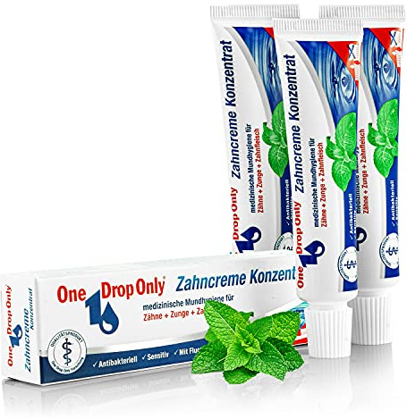 One Drop Only tandkräm koncentrat, medicinsk munhygien för tänder, tunga och tandkött, set med 3 x 25 ml