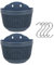 Lot de 2 pots de fleurs à suspendre en plastique pour balcon, clôture, pots de fleurs muraux avec drainage et 4 crochets (F)
