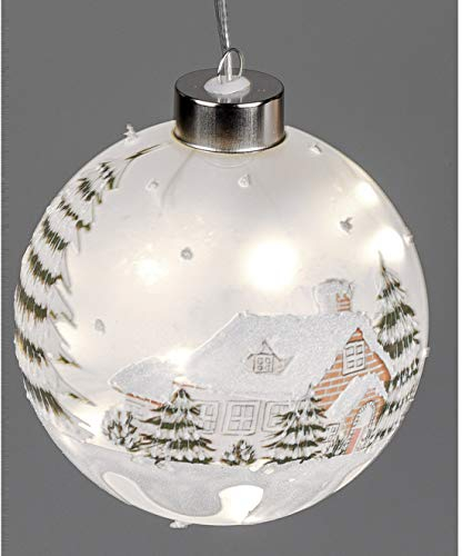 Formano LED-Kugel Wintertraum - handbemalt mit Timer Funktion, ca. 12 cm
