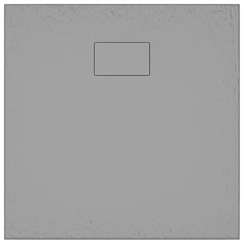 Tidyard Plato de Ducha Moderno, Antideslizante, de Piedra Pizarra, 80x80 cm, SMC, Fácil de Limpiar, para Baño