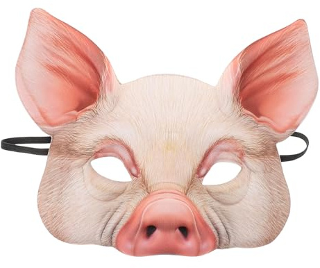 Toyvian Demi-masque de cochon d'horreur pour Halloween, bal masqué, cosplay, festival, décoration de fête, noir