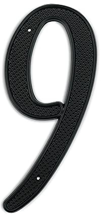 HASWARE House Number Sign 4 inch Modern Door Numbers Signage Plaque Street Home Address Numerals Zinc Alloy (9, Grid Black)
