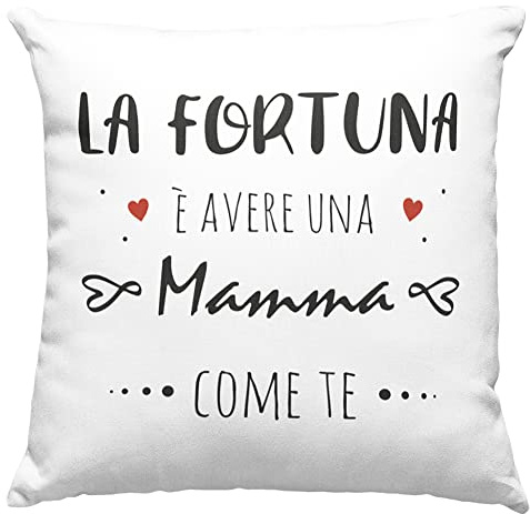 Vulfire Mamma Federa per Cuscino Personalizzato Con Frase Dedica Fortuna Regalo donna compleanno originale Idee Regali per lei - senza Imbottitura (40_x_40_cm, Mamma)