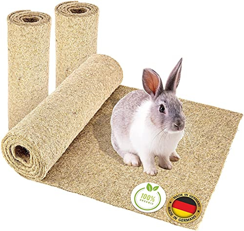 Nagerteppich aus 100% Hanf, 50 x 70cm, 5mm dick, Hanfteppich für alle Kleintiere, Hanfmatte Nagermatte Nager-Teppich Bodenabdeckung (1 Stück)
