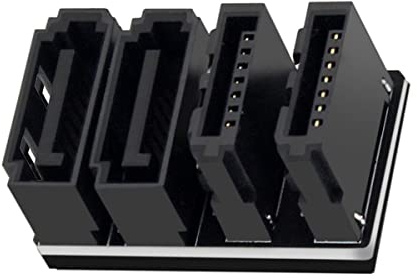 Xiwai Adaptateur SATA 7 broches femelle vers 7 broches mâle coudé à 360 degrés double port profil bas pour ordinateur de bureau, carte mère SSD