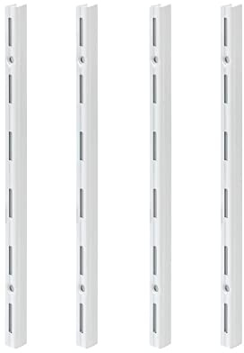 siwitec Wandschienen einreihig in Weiss für individuelle Regalsysteme, 500 x 50 mm Wandschienen im 4er-Set