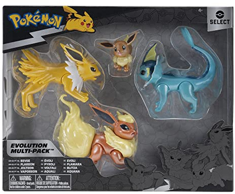 Bizak Pokemon Multievolution Eevee 4 Figuras, Set de Regalo con Figuras de Gran Detalle, articuladas y evolucionadas (63222837)