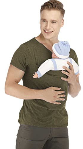 Tragejacke für Papa und Baby, Sommer Känguru Papa Pocket Ärmelloses Oberteil Känguru Babytrage T-Shirt