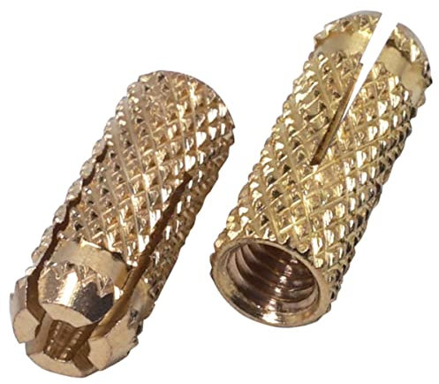 SKIR'CO (100 piezas) Anclajes de latón M6 x 22 mm, manguito de perno, tacos de pared de expansión, anclaje de hormigón de mampostería