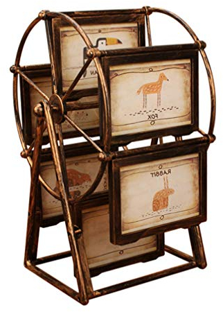 RENJIELI Cornice per Foto con Ruota panoramica Cornici per Foto di Famiglia Vintage per la casa, Camera da Letto, Soggiorno, Decorazione, Regalo (Bronzo, Grande) Little Surprise