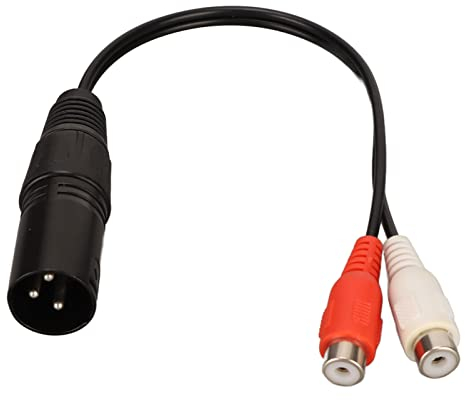 XLR-auf-2-Cinch-Y-Splitterkabel, XLR-Stecker auf 2-Cinch-Stecker-Adapter, Y-Splitter-Patchkabel für Mischpulte, Leistungsverstärker, 3-polig, 0,6 Fuß, Rauschunterdrückung, Sound-Splitterkabel, Audio-A