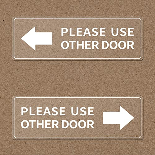 Please Use Other Door Stickers Window Door Decals 12x4 Inch Left Right Arrow Waterproof for Enter Outdoor Business Office 4 Pack