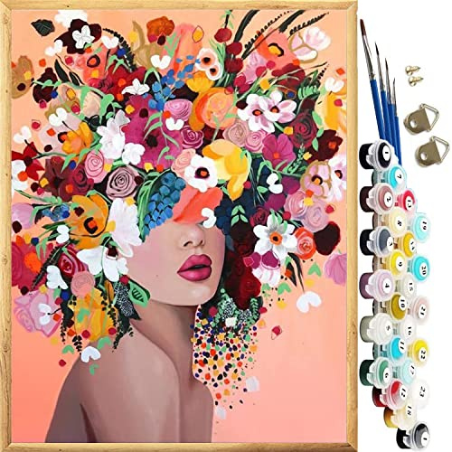 JanFebMar Peinture par Numéro, Kits de Peinture à l'Huile avec Peintures Acryliques et 4 Pinceaux pour Adulte et Enfant, 40x50 cm DIY Paint by Numbers sur Toile sans Cadre