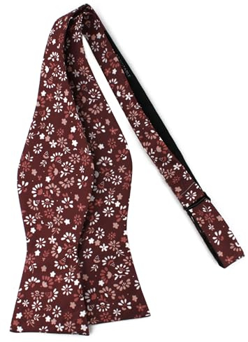 Jacob Alexander Men's Ditsy Floral Pattern Traditional Freestyle Self-Tie Bow Tie - Warm Floral