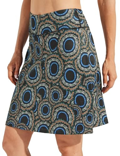WILLIT Damer 50 cm kjolar golf knälång tenniskjolar sportig casual skorts väska UVA-skydd, Solros, M