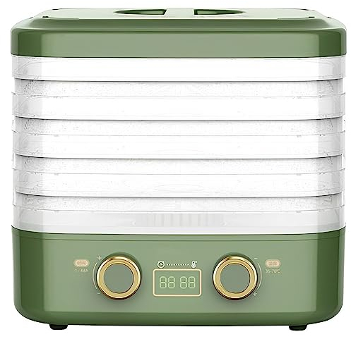 QUTBAG 5 Tray Food Dehydrator, 160W Commercial Dehydrator Machine with Timer and Thermostat Control, Food Dryer for Drying Fruit, Meat, Vegetables, Mushroom, Herb, Seed green