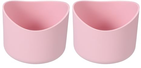 QUARKZMAN 2Pcs Housse de Protection en Silicone de 6,5 Cm pour Bouteille d'Eau de 12 à 24 Oz Couverture Antidérapante pour Fond de Bouteille Accessoires pour Tasse Forme Irrégulière Rose