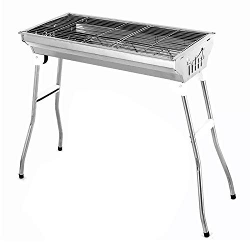 Barbecue Portable 28,7 En Acier Inoxydable Portable ? Barbecue Au Charbon De Bois Barbecue Pliable Adapté Aux Campeurs En Plein Air, Aux Amateurs De Barbecue, Aux Voyages, Aux Parcs, Aux Plages Pour