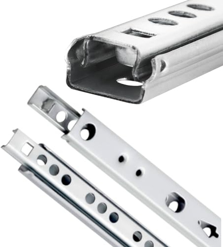 Schubladenschienen - Schubladenauszug H: 17mm / L: 342 mm Schienen für Schubladen - Auszugsschienen Leicht Anzubringen - Schubladen Schienensystem Teilauszug (Länge (eingefahren) 342 mm)