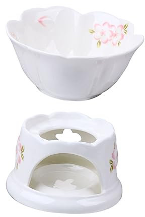 Hoement 1set Ceramic Chocolate Melting Pot for Fondue Home Supplies Lightweight and Easy to Clean for Melting Butter Cheese and Candy