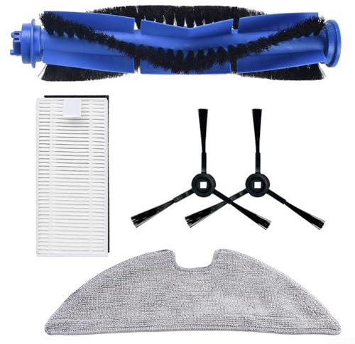 7-teiliges Ersatz-Zubehör-Set passend für RoboVac L35-Hybrid+, LR30-Hybrid+ Roboter-Staubsauger, 1 Hauptrollbürste, 1 HEPA-Filter, 1 Wischtuch, 2 Seitenbürsten
