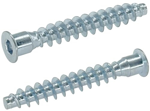 50 PCS Internal Hex Self Tapping Countersunk Connecting Screws for Furniture (Silver)