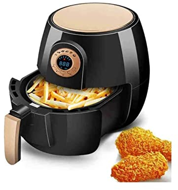 MZGDONGF Freidora de Aire, freidora de Aire pequeña, freidora de Aire con Menos Aceite, Horno de freidora de Aire de 1400 W, Horno para Pizza, Cesta para freír Antiadherente, protección contra