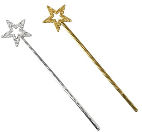 EYVRPAU 2pcs Prinzessin Zauberstab, Zauberstäbe für Kinder, Stern Glitzer Zauberstab, Kostüm Requisiten, Engel Zauberstab für Geburtstag Hochzeit Cosplay Rollenspiel Spielzeug
