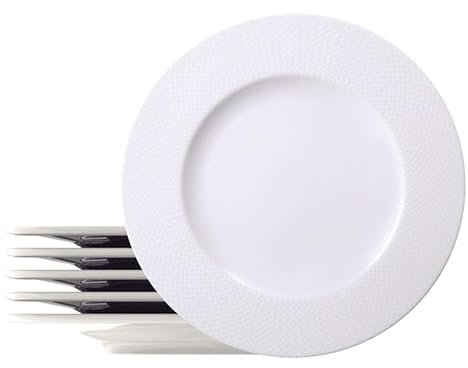 Tramontina - Platos hondos redondos decorados porcelana 23 cm Mesh. Juego de 6 unidades.