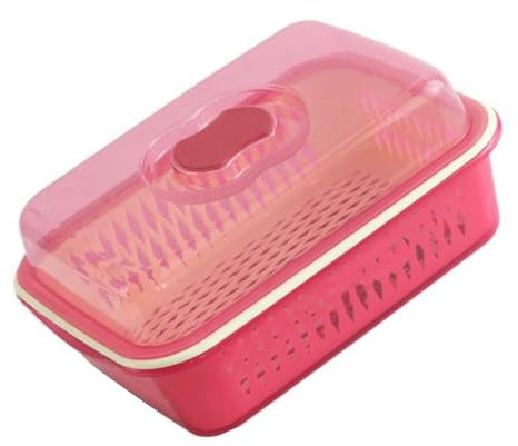 Scolapasta a Doppio Strato, Cestello Scolapiatti in Plastica, Set di Ciotole da Grandi con Coperchio per Lavare Verdure, Frutta e Stoviglie, Fori di Drenaggio, Contenitore