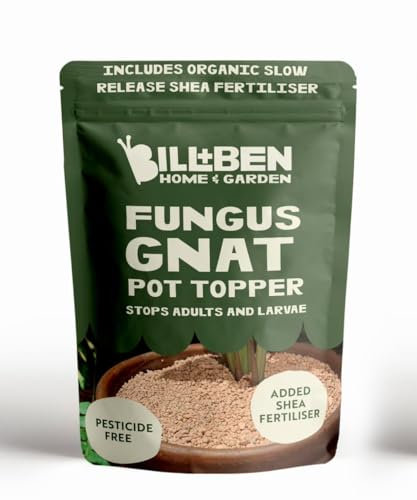 By Bill & Ben, Anti Gnat pot topper with added fertiliser. Fungus gnat pest control & Plant Food. Natural solution with no pesticides, nutrient rich minerals, keeps soil hydrated 1L