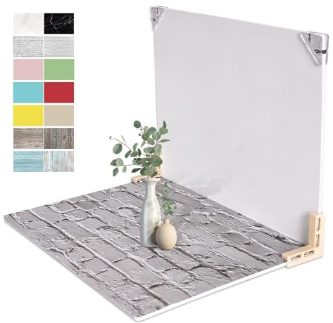 EMART Product Photography Backdrop Board Kit 40x30cm,Double-Sided(7 Pcs) | Photo Backdrop,3 Pure Coloured & 4 Textured Patterned,Waterproof,Dustproof,No-Reflection,Food Jewelry Cosmetics Shooting