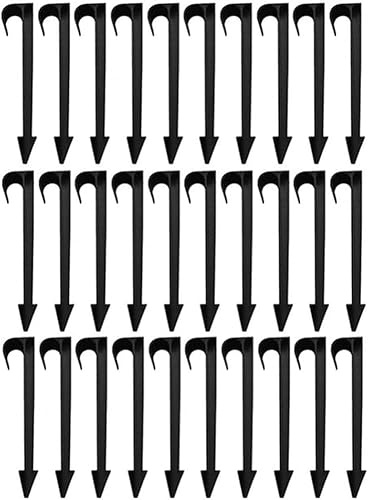 Wzzy Gurden 60 Stück AquaPEG Polypropylen (PP) Gartenschlauch Anker Boden Erdspiess Befestigungsanker für 3/4 Zoll OD-Schläuche Garten Rasen Patio Schwarz