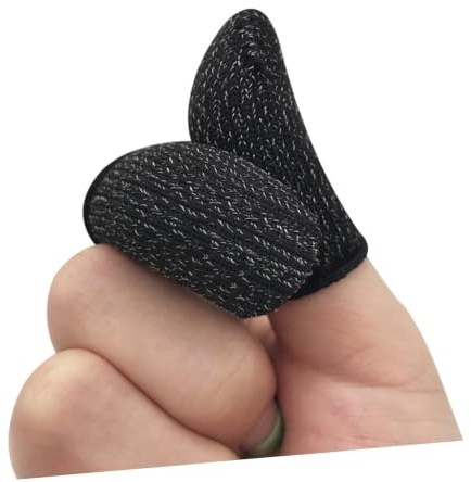 Rutschfeste Fingerlinge für Handyspiele, 10 Stück aus Nylon Silberstoff | Elastisch und Sicherer Halt, Touchscreen Empfindung, Schwarz, für Mobiltelefone Beim Spielen