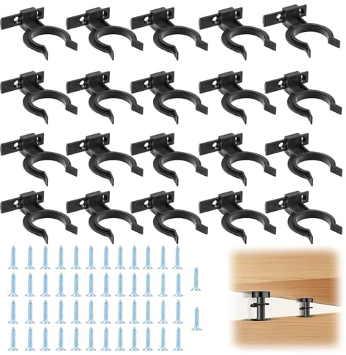 Flintronic 20 stycken fästklämmor för köksgolvlister, hållare för köksgolvlister, coci-na med 50 skruvar, för soffor, bord, sängar, TV-stativ, skåp, för 32 mm-42 mm