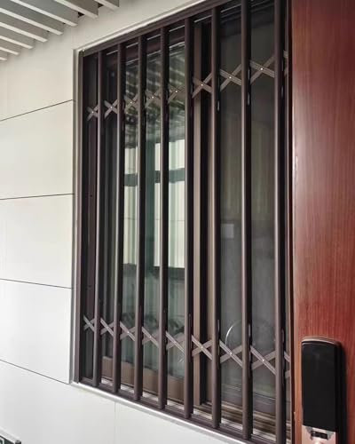 Fenstergitter Einbruchschutz Faltbare Fensterschutzgitter für Kinder, 20 24 26 28 30 32 Zoll Breite Verschiebbare Fenstergitter-Geländer mit Verriegelungsvorrichtungen, Einbruchsicher(24x60in/61x152cm