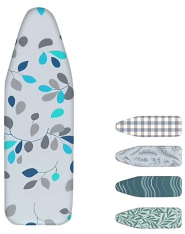 ZIHQRgE Copriasse da Stiro 130 x 50 cm Copri ASSE da Stiro Elastico e Spesso, con Parte Superiore in Cotone Una Stiratura Facile e Veloce(Bleu,39.3 L x 15.3 in W (100 x 39 cm))