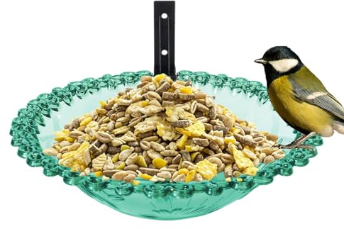 Vogeltränke für den Außenbereich, Wandmontage, Vogelbad im Freien, transparent, hängend, 23 cm, wetterfest, für Terrasse, Balkon, Garten
