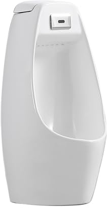 Orinatoio Sospeso con Sensor de Cerámica, Antisalpicaduras y Antiolores, Ahorra Agua para Uso Doméstico/Comercial, Fácil Instalación, Desagüe Oculto(White)