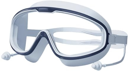 MHADBKH Kids Swimming Goggles Children Swim With Earplugs Nose Clip Frogs Resistant Wide View Kids Swim For 3-16 Children's Swimming Goggles With Earplugs