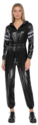 Jydiazi Herren Damen Arbeitsoverall Reflektierende Wasserdichte Overalls Mit Kapuze Arbeitsanzug Ganzkörper Schutzanzug Schwarz 3XL