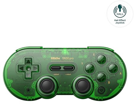 8Bitdo SN30 Pro Controller Bluetooth - Joystick ad Effetto Hall (Verde) | Controller Giocare Compatibile con Switch, Apple, Windows, Steam Deck, Android e Raspberry Pi