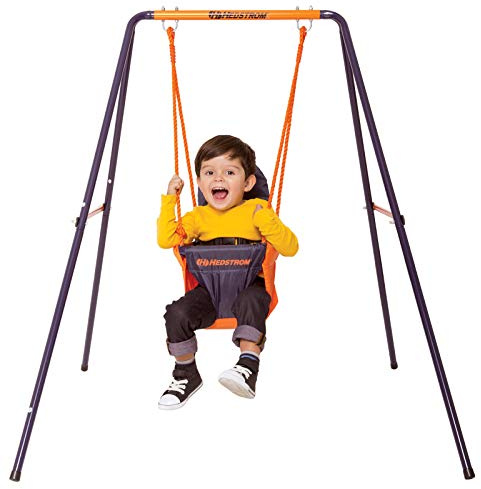 Toddlers Hedstrom Portable Swing Easy Clean Fabric Infant Support Back Seat + Robust Powder Coated Childrens Indoor & Outdoor Play by MV Toys