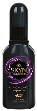 SKYN All Night Long Gleitgel (80ml) | Silikonbasis Massageöl, Sexöl, Stimulierend für Paare und Sexspielzeug, Länger Halten, Nichtklebrig und Frei von Duftstoffen, Samtes Hautgefühl