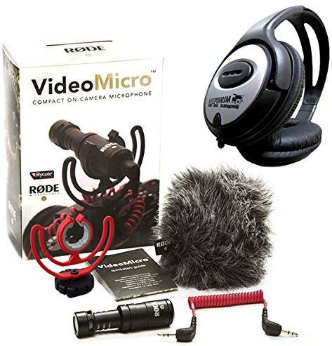 Rode Videomicro Microphone directionnel à condensateur + casque stéréo Keepdrum
