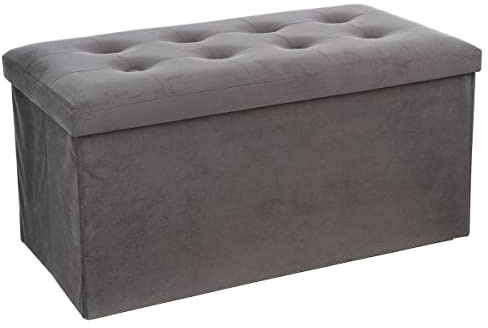 ATMOSPHERA CREATEUR D'INTERIEUR Eminza Sitzsack mit Aufbewahrungsbox, doppelt, Samt, Grau