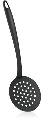 Metaltex, 25 x 15 x 5 cm Basic Écumoire de Cuisine, Nylon, Noir, Multicolore