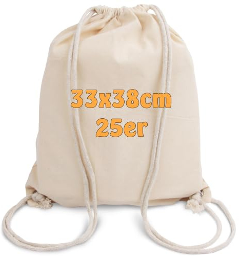 Cottonbagjoe Kinder-Turnbeutel zum Bemalen - Mia, 33 x 38 cm | Baumwolle