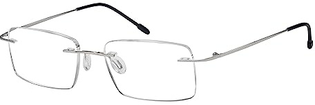 Eyekepper Rahmenlos Lesebrille zum Männer lesen - Rechteck Randlos Lesehilfe Silber +3,50
