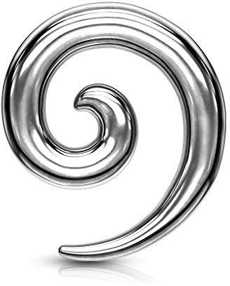 beyoutifulthings Dehn-Spirale Edelstahl Taper Gold Silber Schwarz Bunt Dehnanhänger Dehnungs-Schnecke Dehnungs-Sichel Ohr-Piercing Ohr-Schmuck 2-8mm
